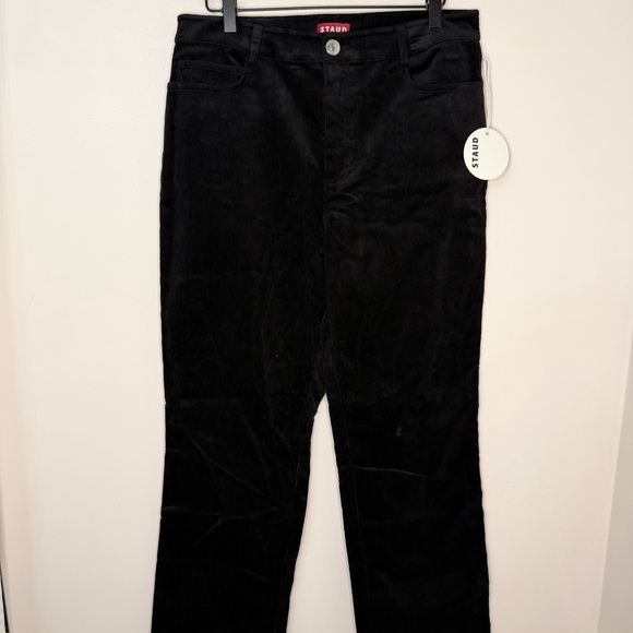 STAUD Pants - NWT Staud Chisel Straight Pant Corduroy Women's Size 10 Black Casual Grunge Fall